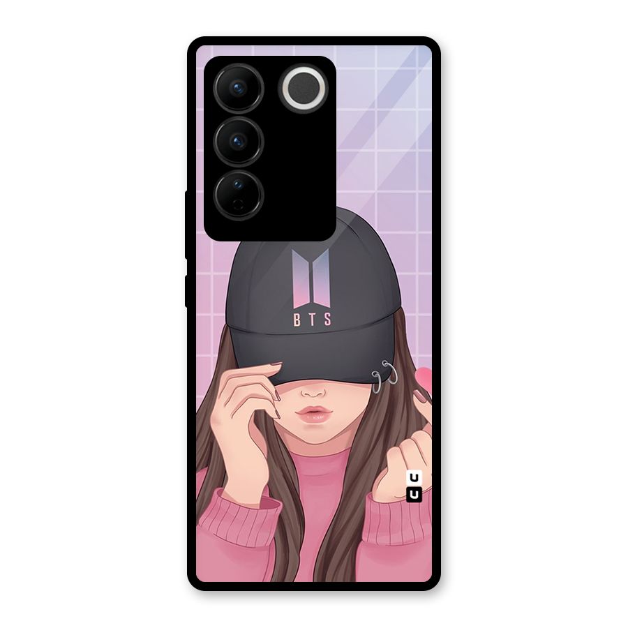 Anime Beautiful BTS Girl Glass Back Case for Vivo V27