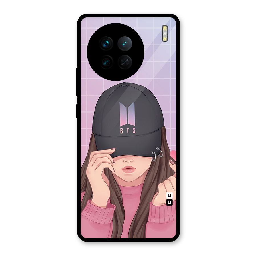 Anime Beautiful BTS Girl Glass Back Case for Vivo X90