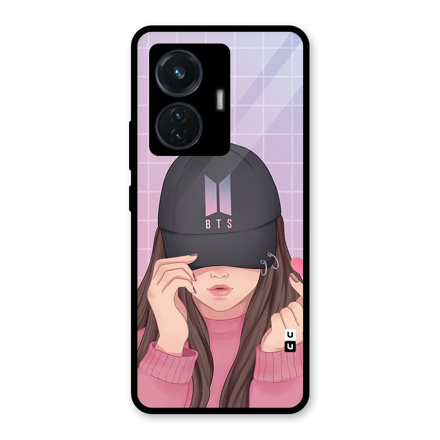 Anime Beautiful BTS Girl Glass Back Case for iQOO Z6 44W