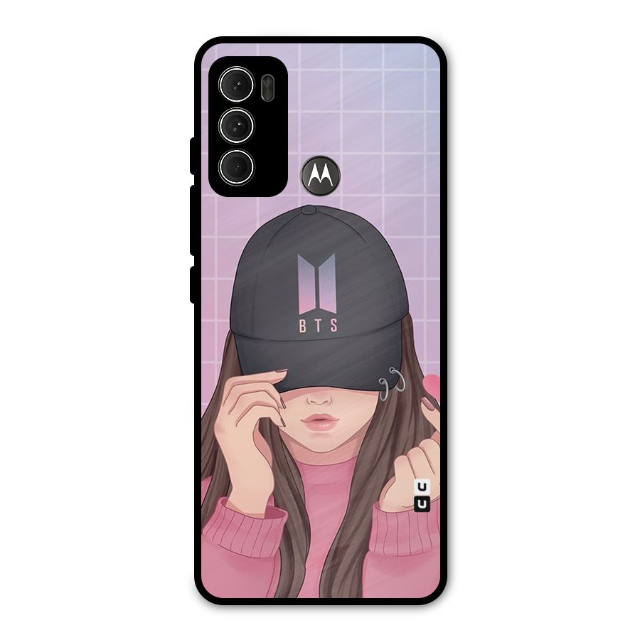 Anime Beautiful BTS Girl Metal Back Case for Moto G60