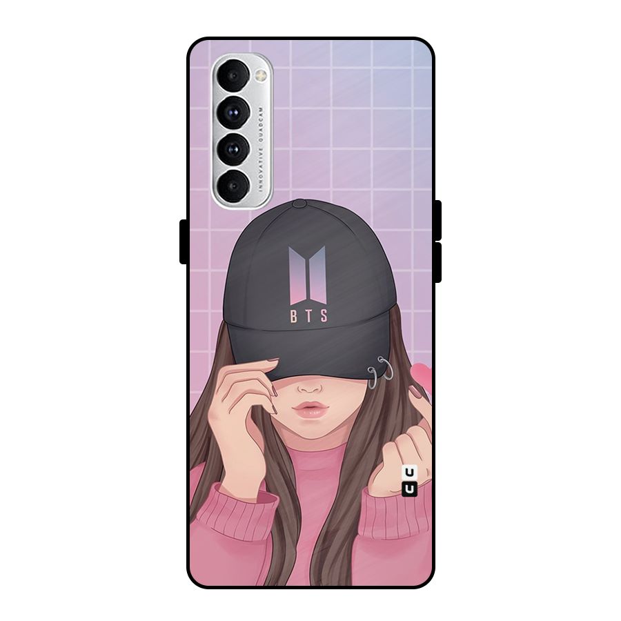 Anime Beautiful BTS Girl Metal Back Case for Oppo Reno4 Pro
