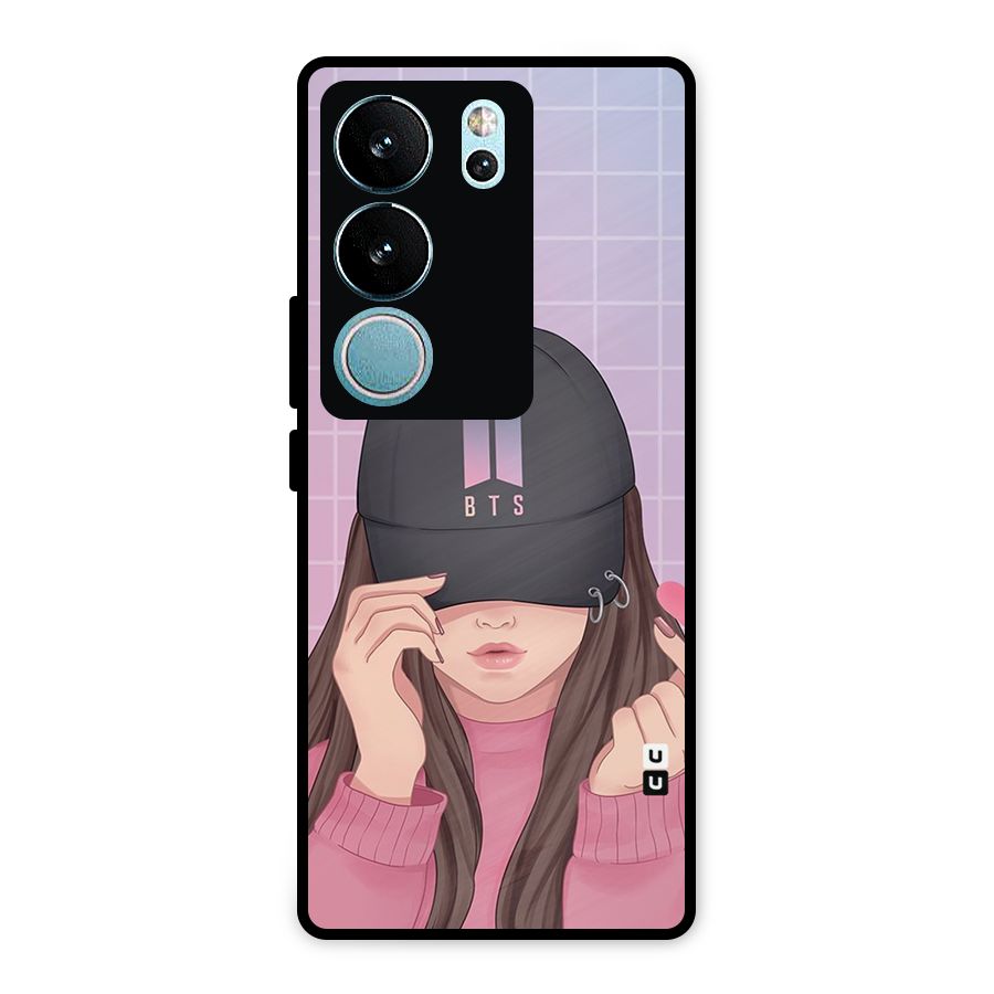 Anime Beautiful BTS Girl Metal Back Case for Vivo V29