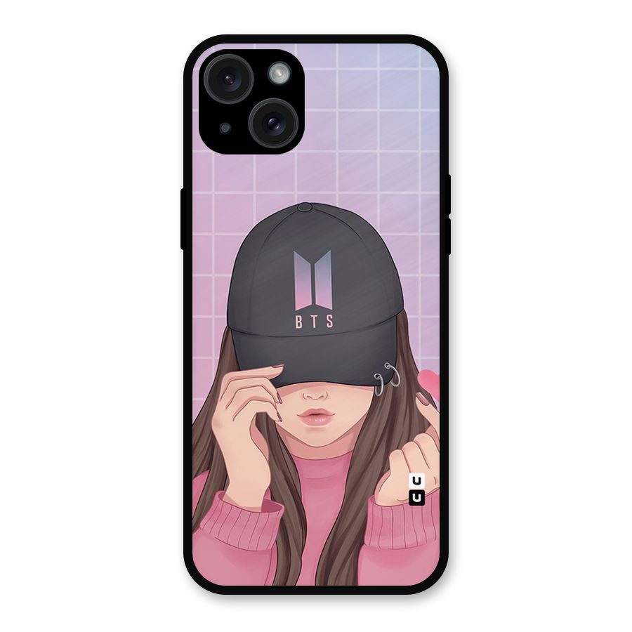 Anime Beautiful BTS Girl Metal Back Case for iPhone 15 Plus