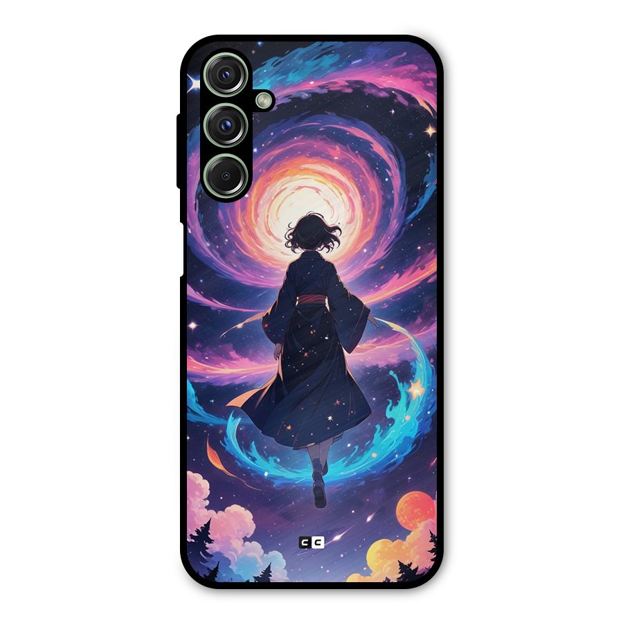 Anime Galaxy Girl Metal Back Case for Galaxy F34
