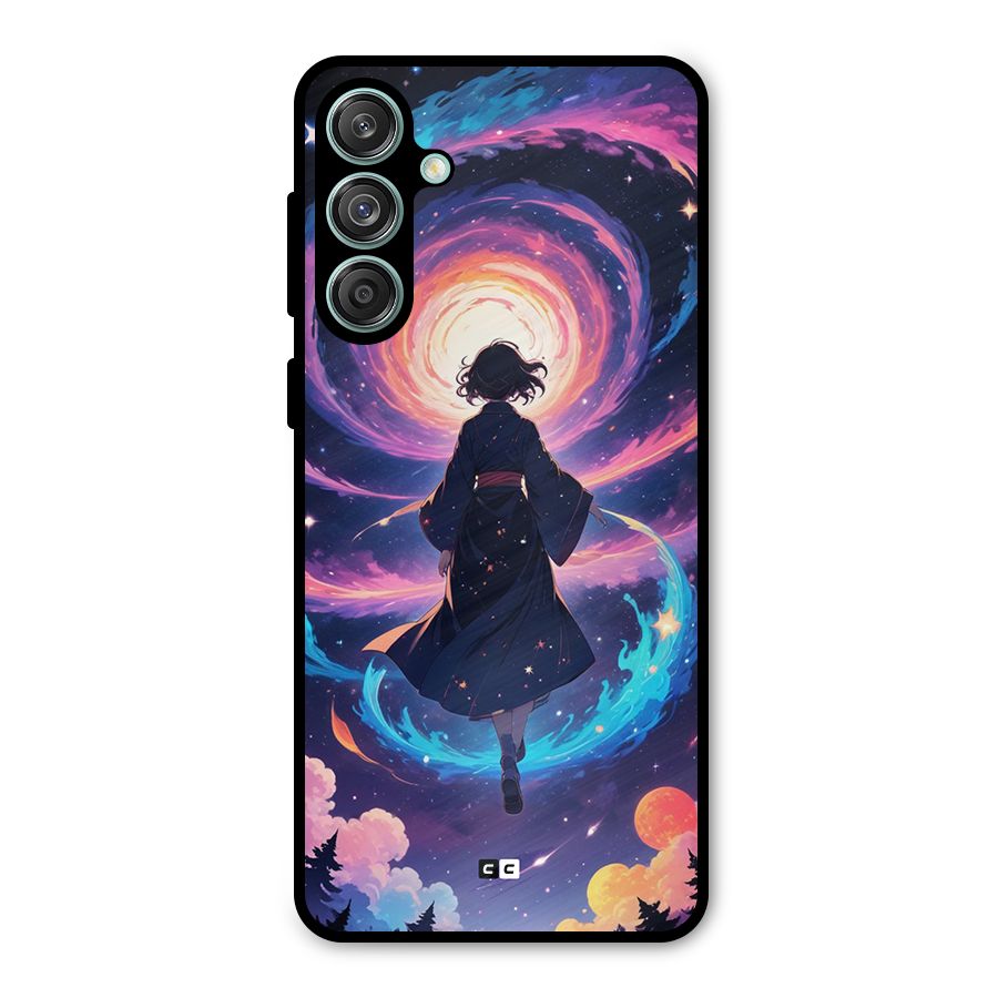 Anime Galaxy Girl Metal Back Case for Galaxy M55 5G