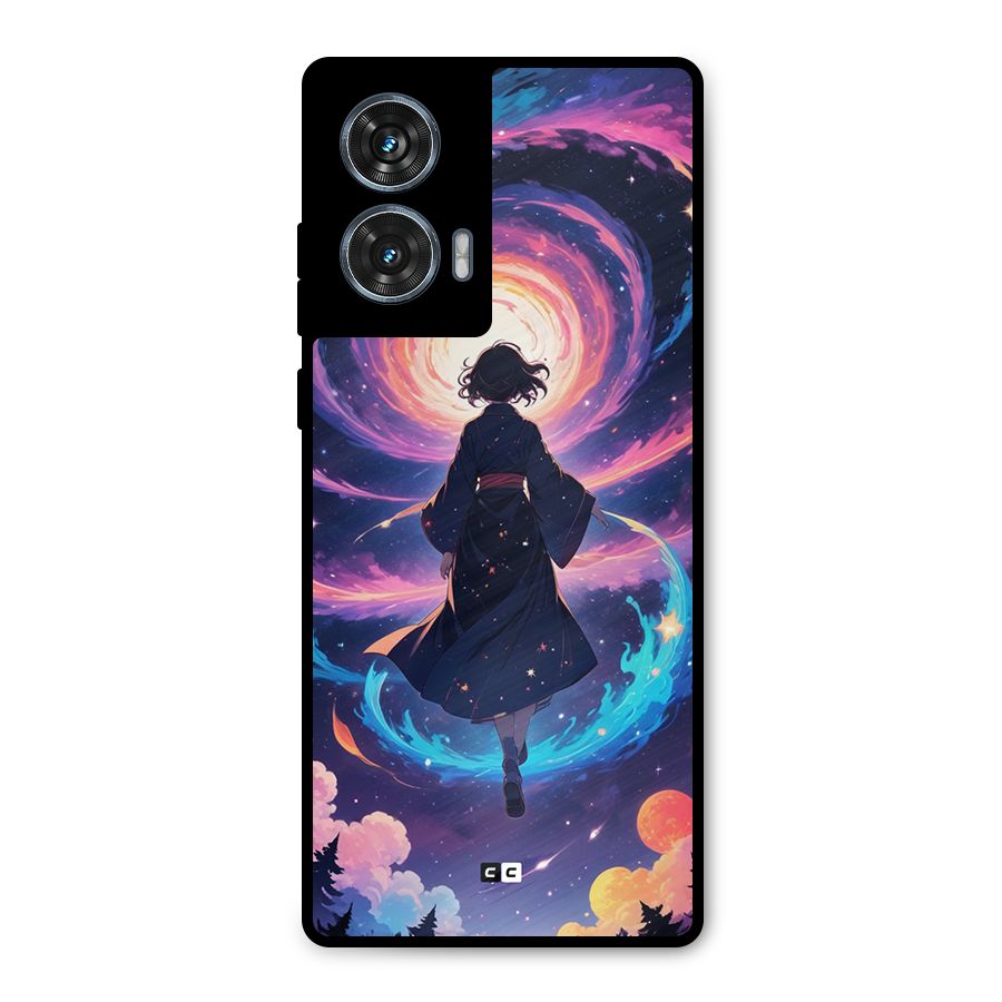 Anime Galaxy Girl Metal Back Case for Motorola Edge 50 Fusion