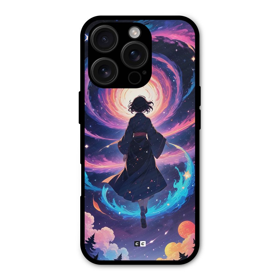 Anime Galaxy Girl Metal Back Case for iPhone 16 Pro