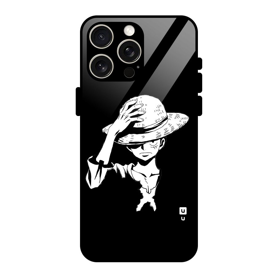 Anime One Piece Luffy Silhouette Glass Back Case for iPhone 15 Pro Max