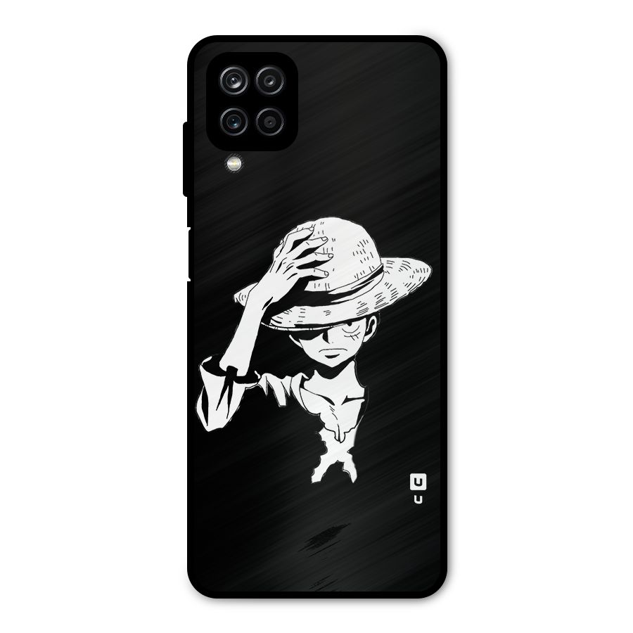 Anime One Piece Luffy Silhouette Metal Back Case for Galaxy A12