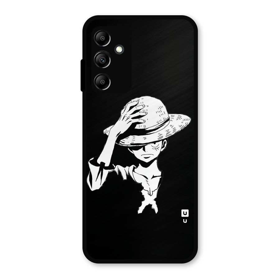 Anime One Piece Luffy Silhouette Metal Back Case for Galaxy A14 5G