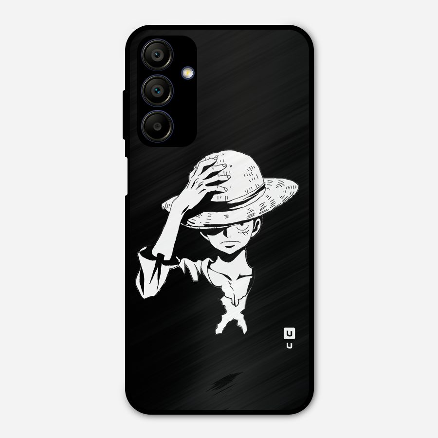 Anime One Piece Luffy Silhouette Metal Back Case for Galaxy A15 5G