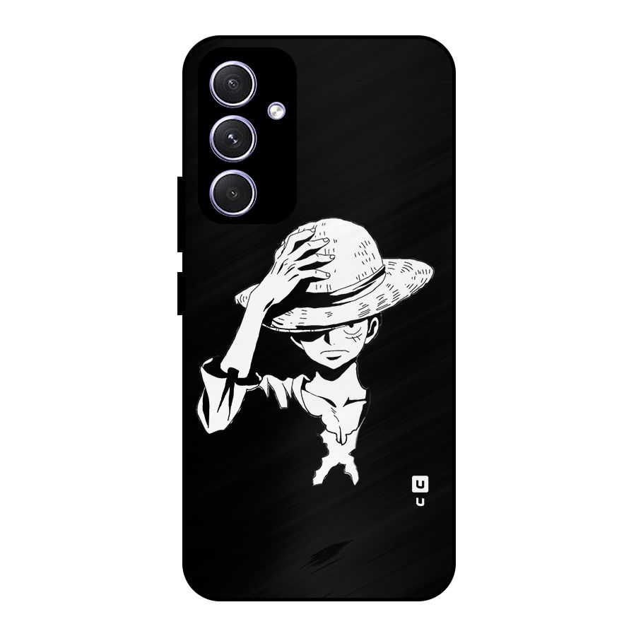 Anime One Piece Luffy Silhouette Metal Back Case for Galaxy A54