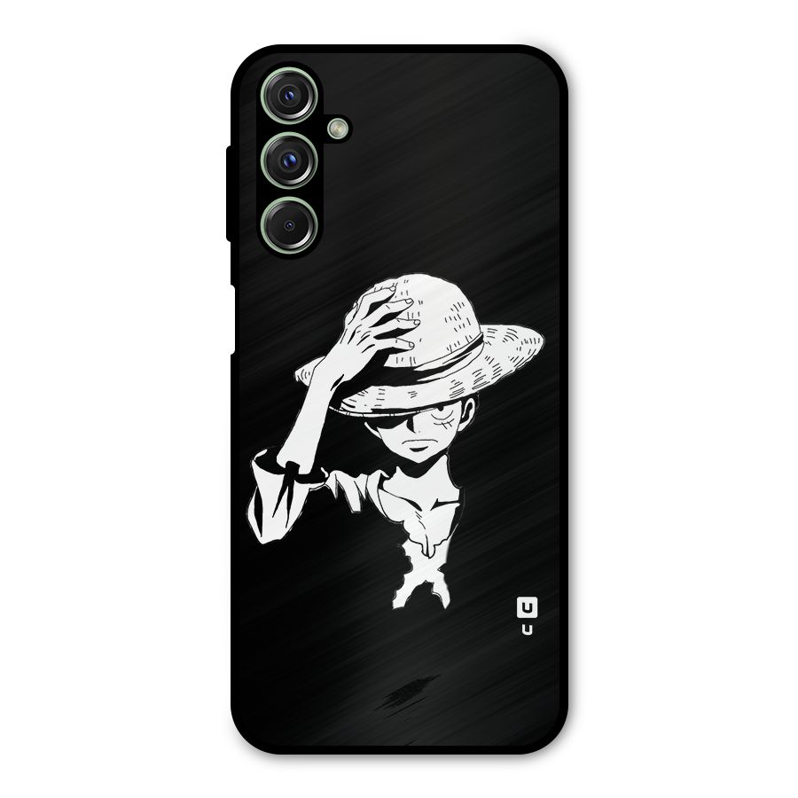 Anime One Piece Luffy Silhouette Metal Back Case for Galaxy F34