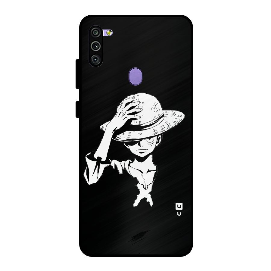 Anime One Piece Luffy Silhouette Metal Back Case for Galaxy M11