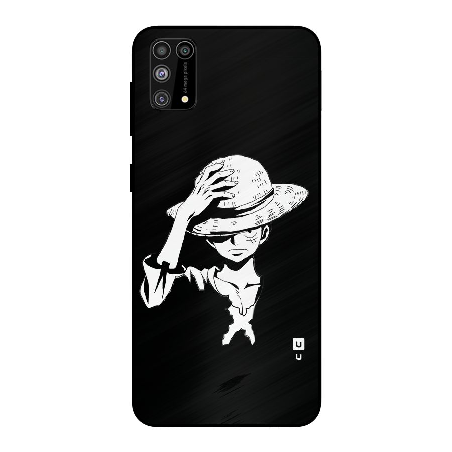 Anime One Piece Luffy Silhouette Metal Back Case for Galaxy M31