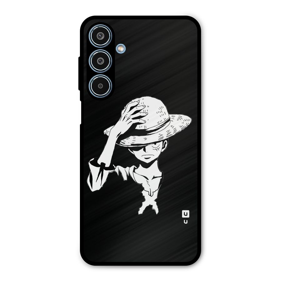 Anime One Piece Luffy Silhouette Metal Back Case for Galaxy M35
