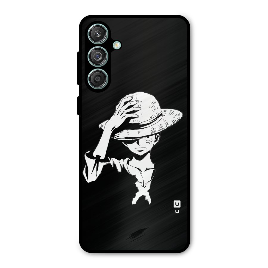 Anime One Piece Luffy Silhouette Metal Back Case for Galaxy M55 5G