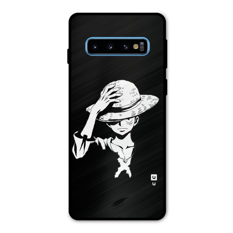 Anime One Piece Luffy Silhouette Metal Back Case for Galaxy S10