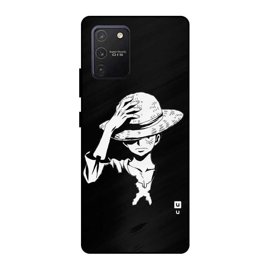 Anime One Piece Luffy Silhouette Metal Back Case for Galaxy S10 Lite