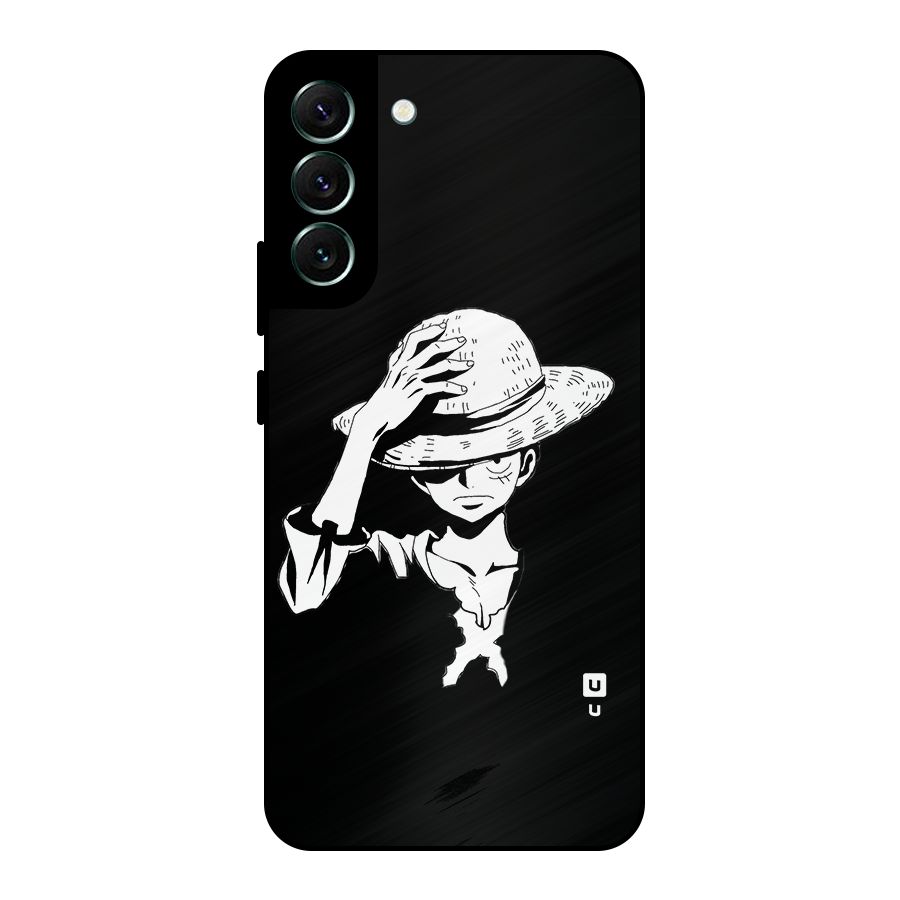 Anime One Piece Luffy Silhouette Metal Back Case for Galaxy S22 Plus 5G