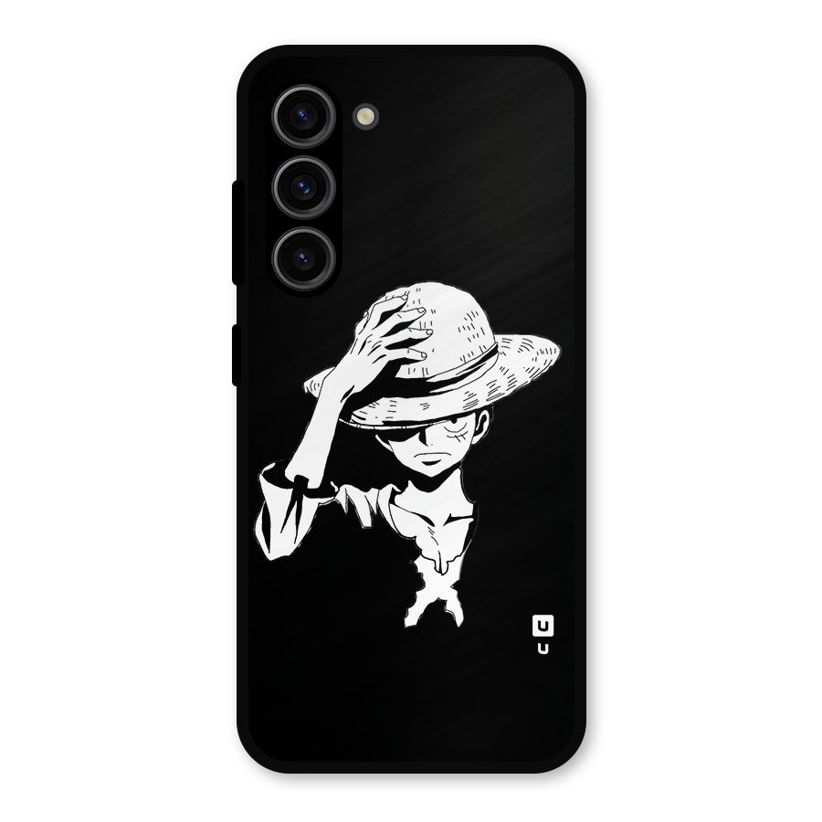 Anime One Piece Luffy Silhouette Metal Back Case for Galaxy S23