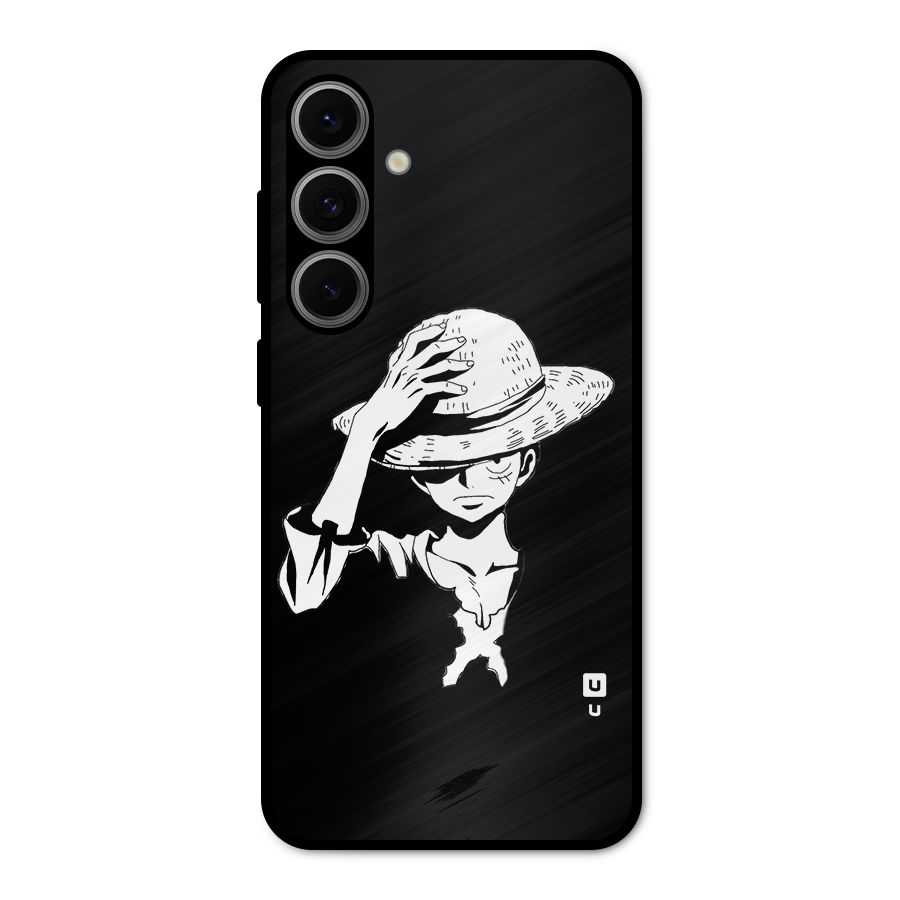 Anime One Piece Luffy Silhouette Metal Back Case for Galaxy S24 FE