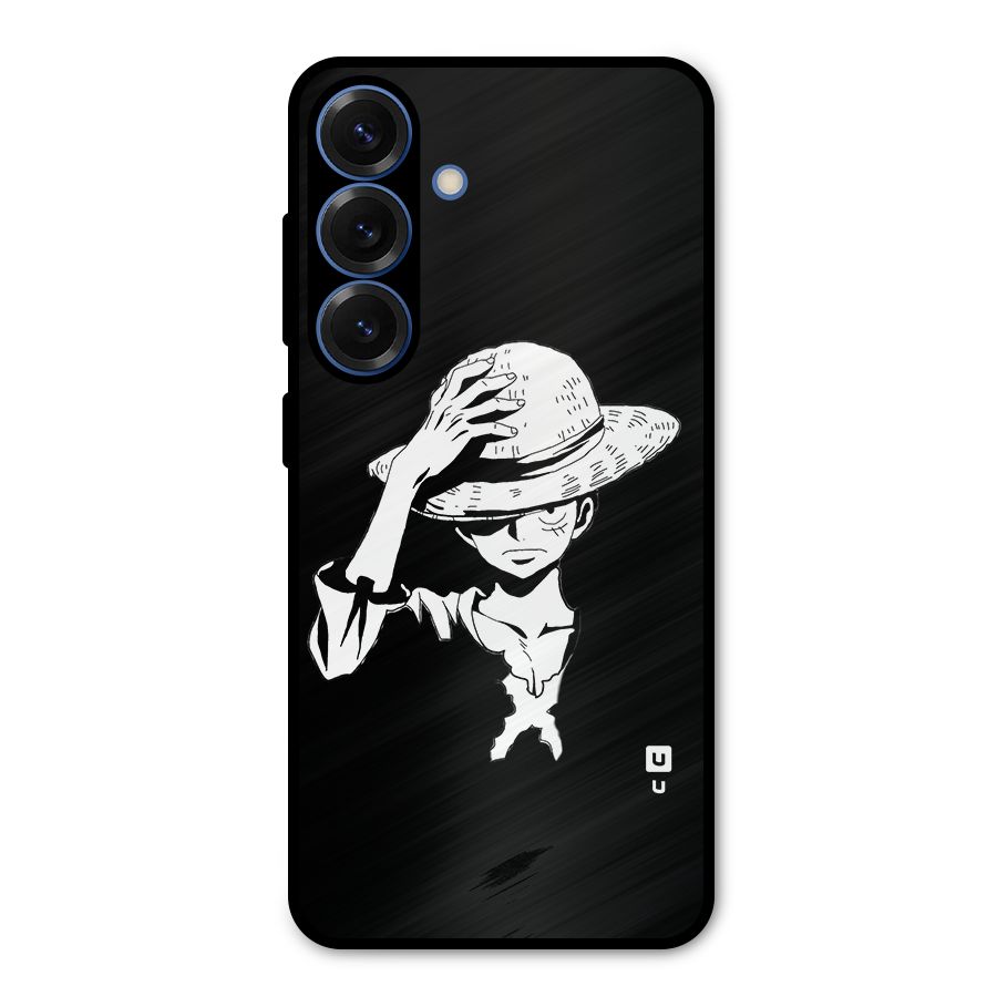 Anime One Piece Luffy Silhouette Metal Back Case for Galaxy S25