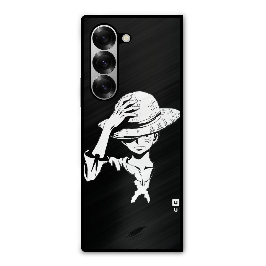 Anime One Piece Luffy Silhouette Metal Back Case for Galaxy Z Fold6