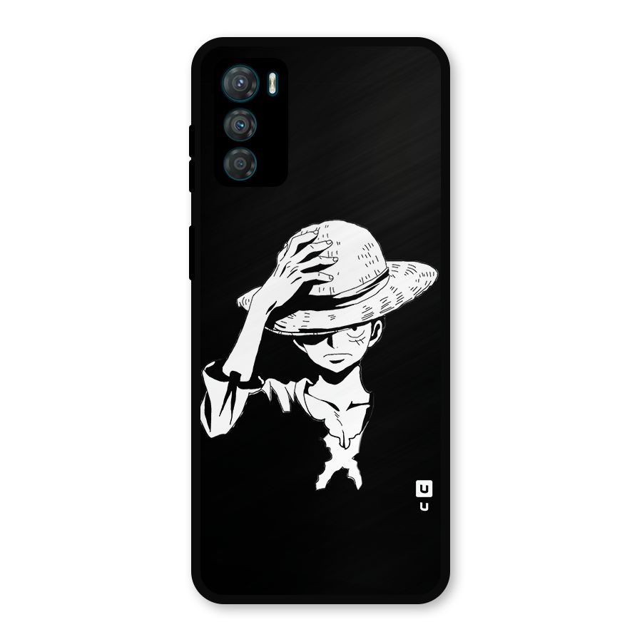 Anime One Piece Luffy Silhouette Metal Back Case for Moto G42