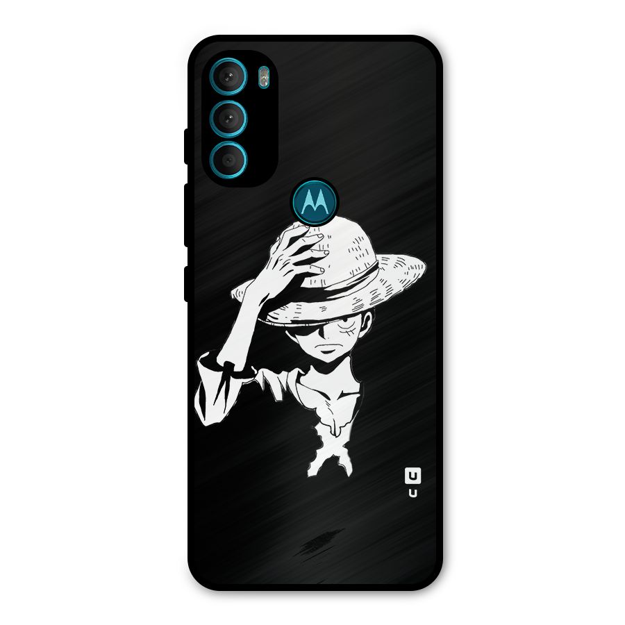 Anime One Piece Luffy Silhouette Metal Back Case for Moto G71 5G