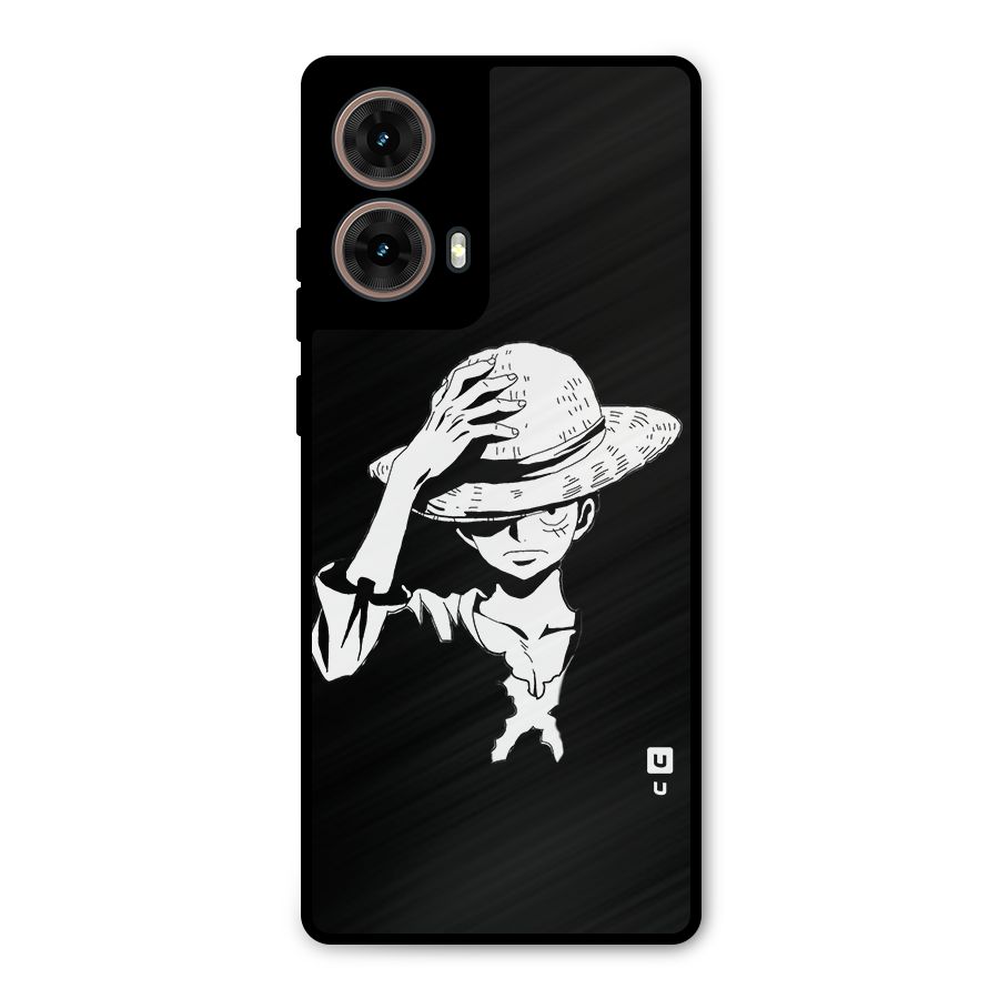 Anime One Piece Luffy Silhouette Metal Back Case for Moto G85