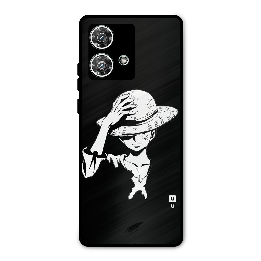 Anime One Piece Luffy Silhouette Metal Back Case for Motorola Edge 40 Neo
