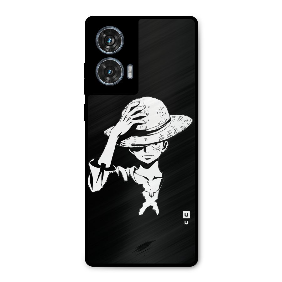 Anime One Piece Luffy Silhouette Metal Back Case for Motorola Edge 50 Fusion