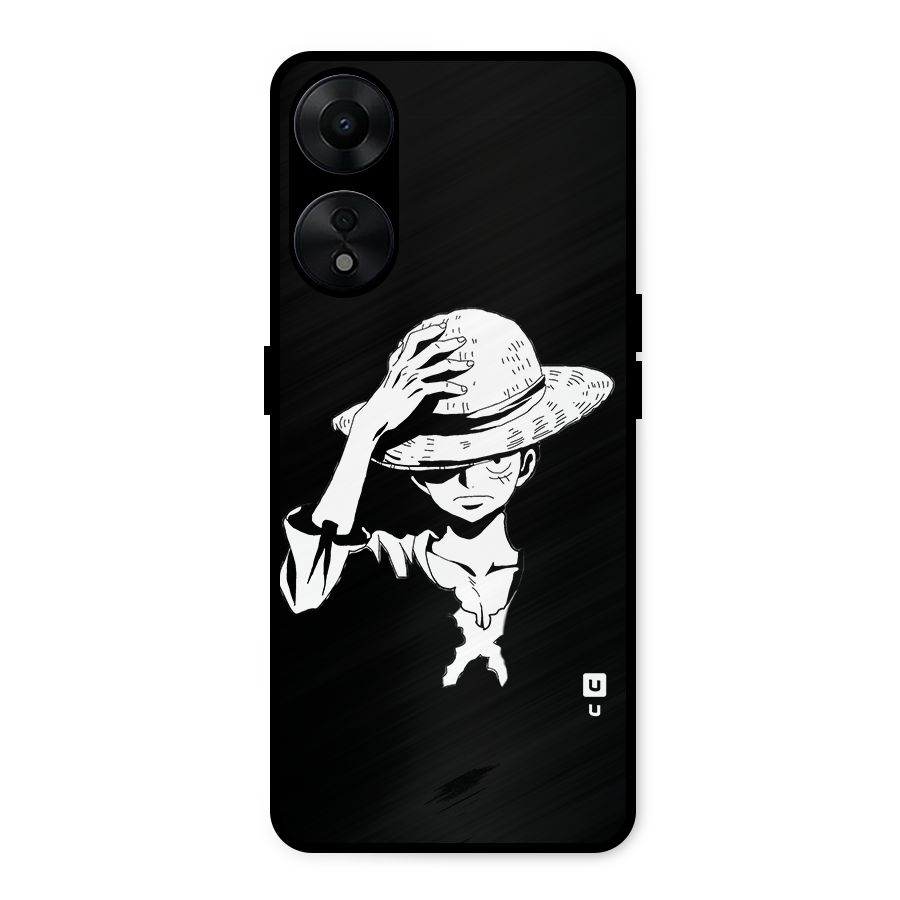 Anime One Piece Luffy Silhouette Metal Back Case for Oppo A78 5G