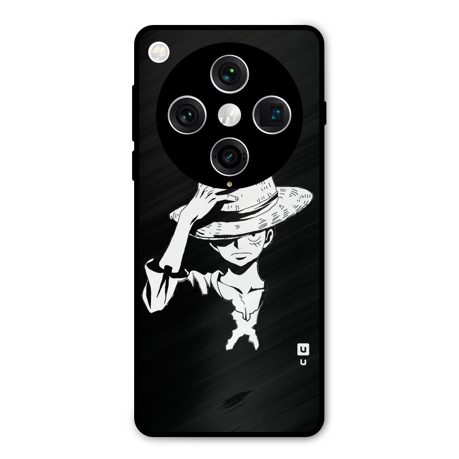 Anime One Piece Luffy Silhouette Metal Back Case for Oppo Find X8 Pro