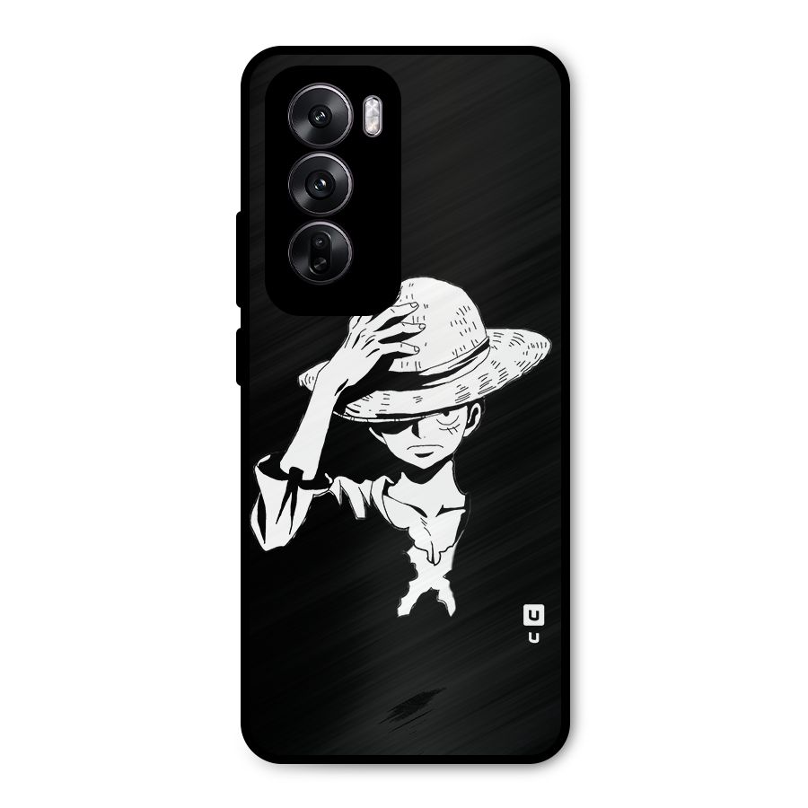 Anime One Piece Luffy Silhouette Metal Back Case for Oppo Reno12
