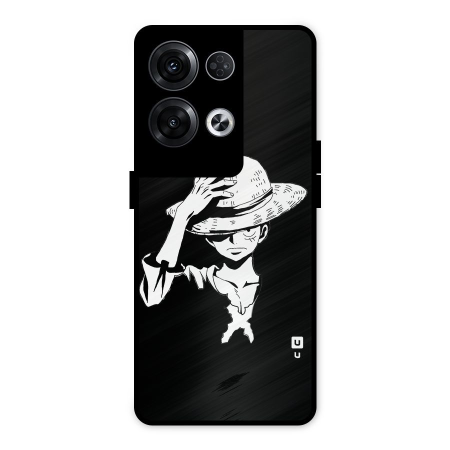 Anime One Piece Luffy Silhouette Metal Back Case for Oppo Reno8 Pro 5G