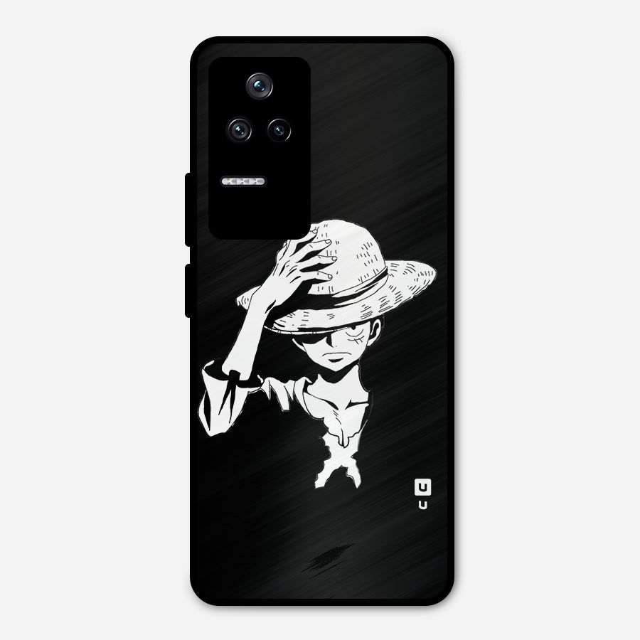 Anime One Piece Luffy Silhouette Metal Back Case for Poco F4 5G