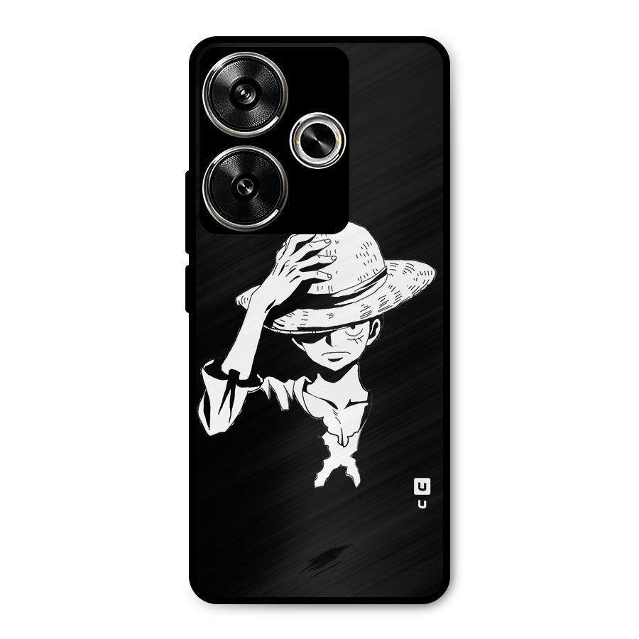 Anime One Piece Luffy Silhouette Metal Back Case for Poco F6