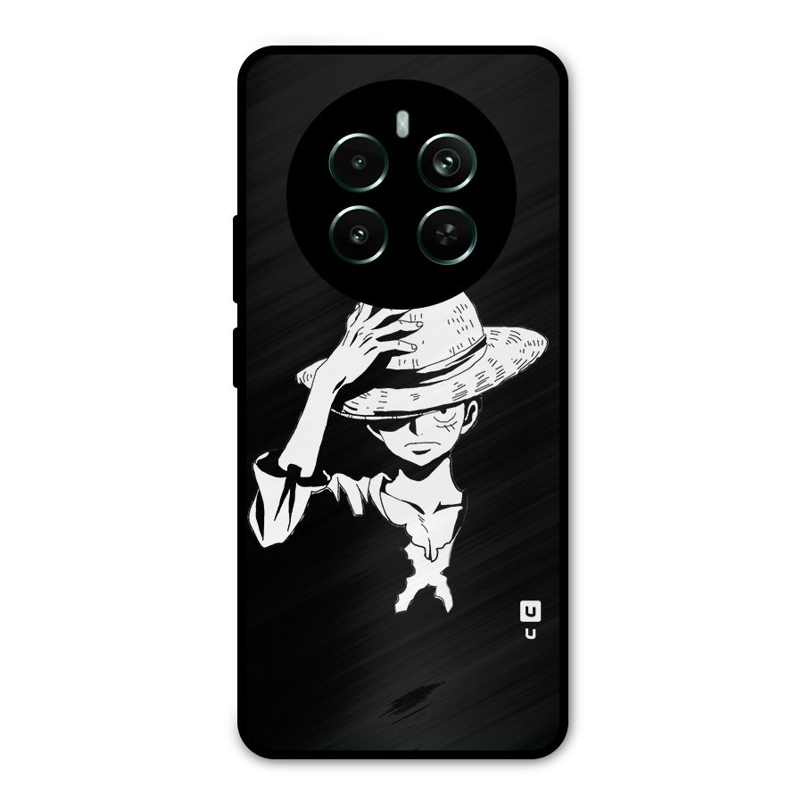 Anime One Piece Luffy Silhouette Metal Back Case for Realme 12 Plus