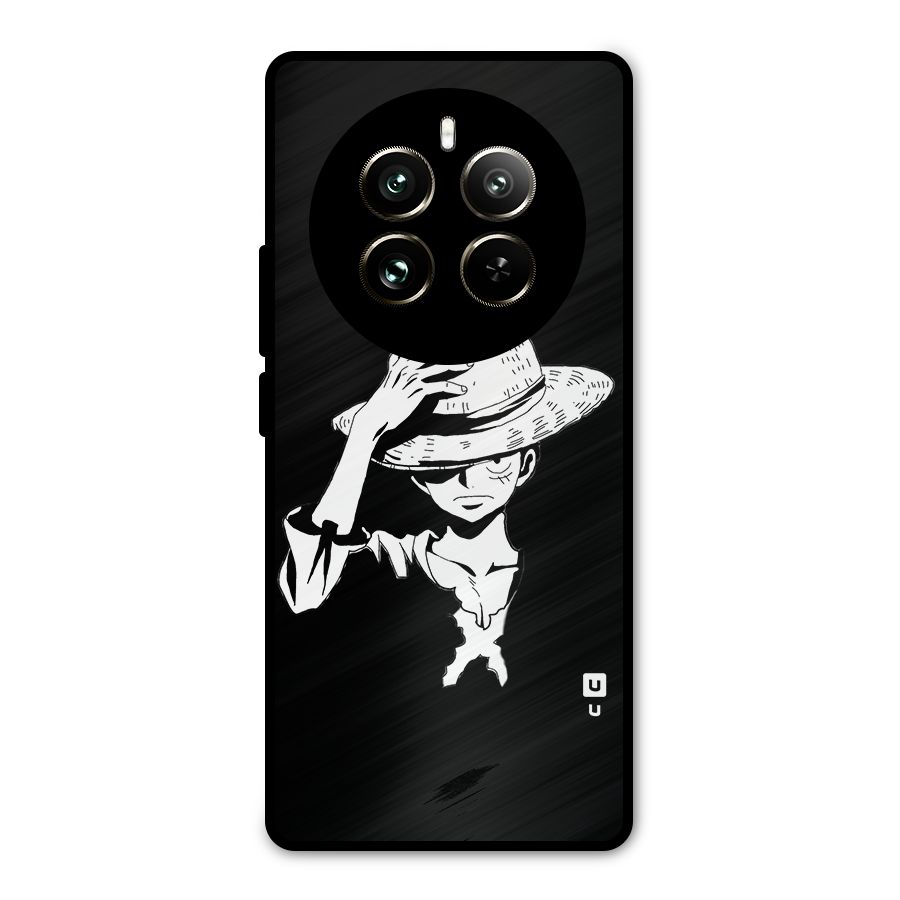 Anime One Piece Luffy Silhouette Metal Back Case for Realme 12 Pro
