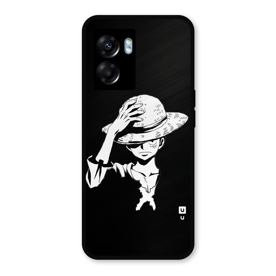Anime One Piece Luffy Silhouette Metal Back Case for Realme Narzo 50 5G