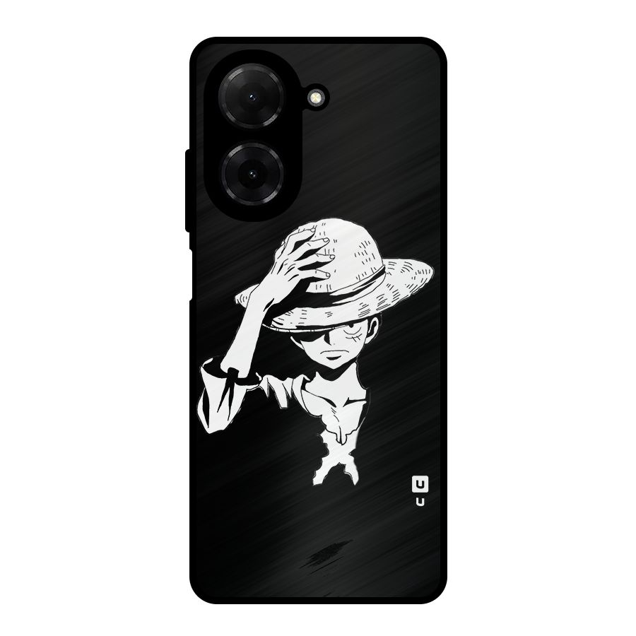 Anime One Piece Luffy Silhouette Metal Back Case for Redmi A5 4G