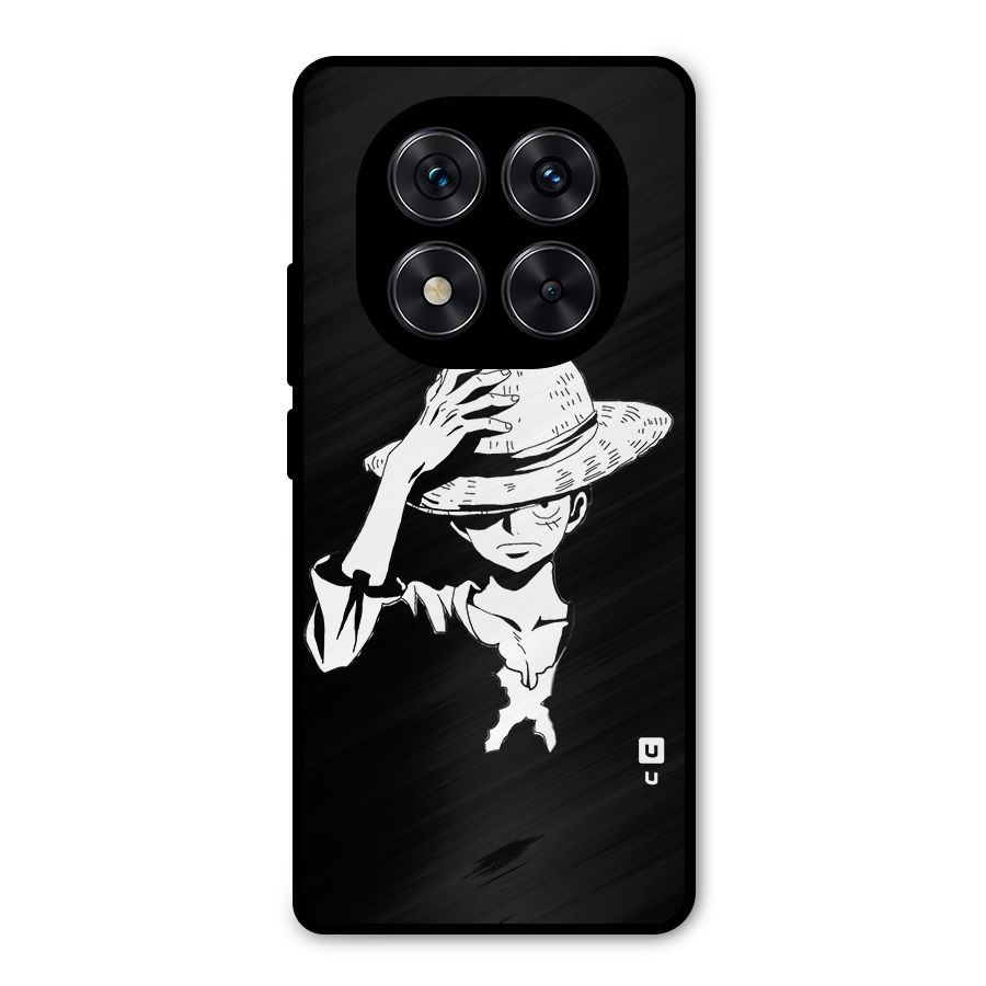 Anime One Piece Luffy Silhouette Metal Back Case for Redmi Note 14 Pro 5G
