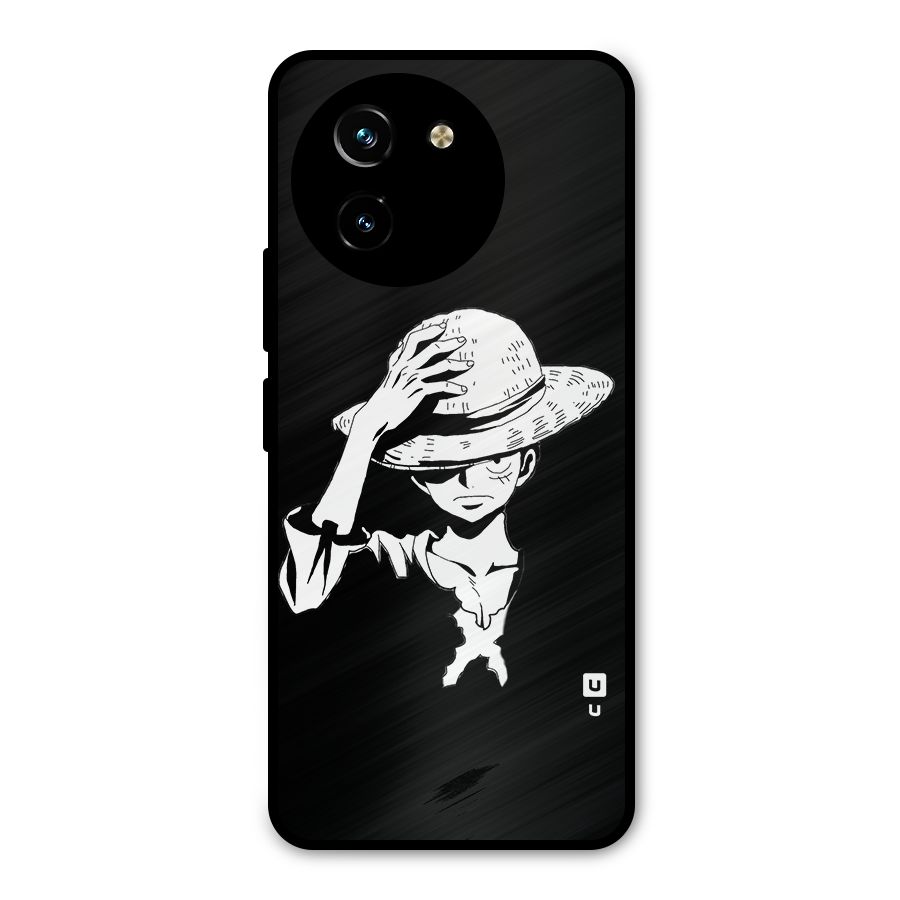 Anime One Piece Luffy Silhouette Metal Back Case for Vivo T3x