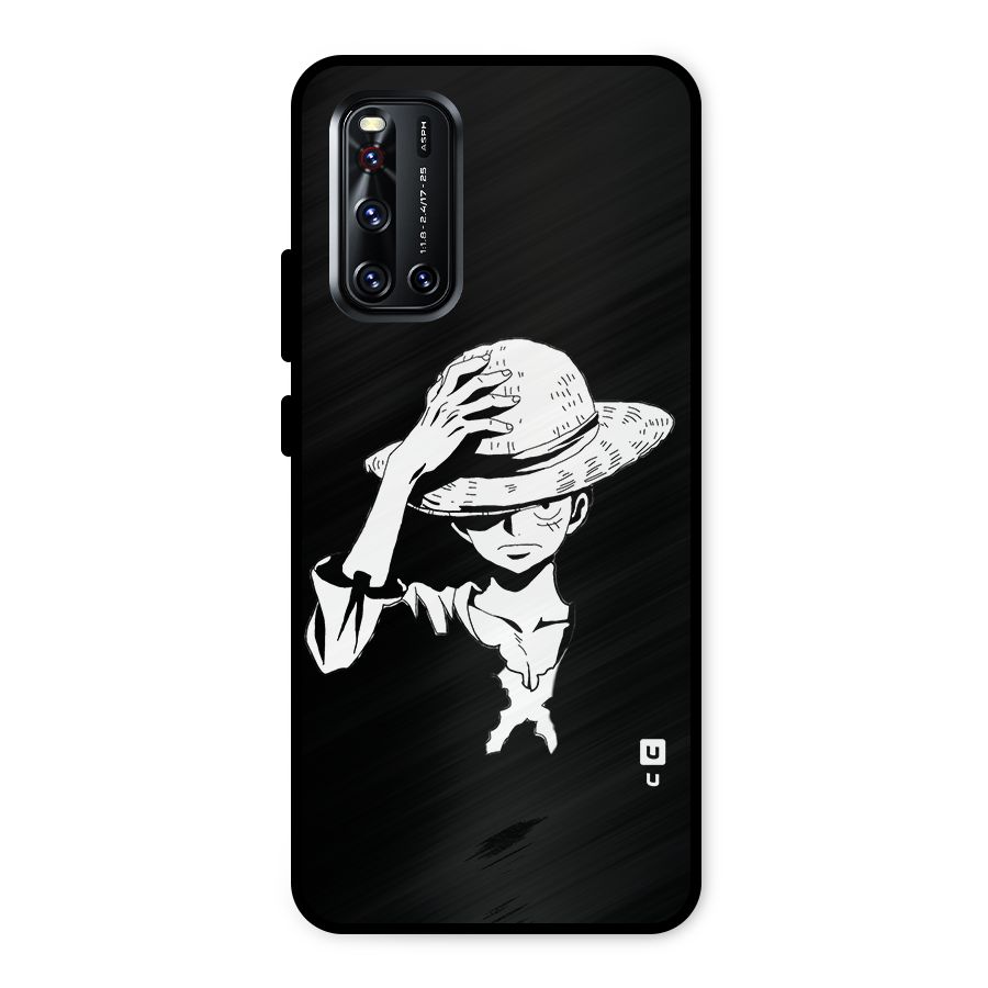 Anime One Piece Luffy Silhouette Metal Back Case for Vivo V19