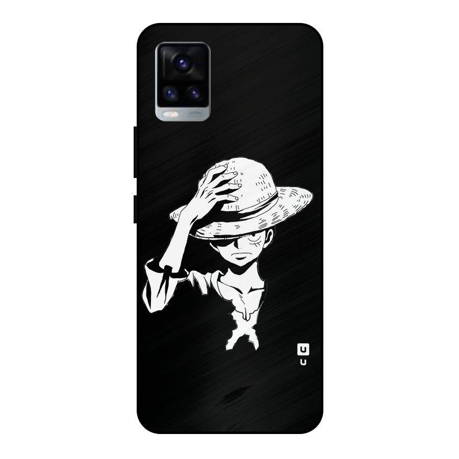 Anime One Piece Luffy Silhouette Metal Back Case for Vivo V20