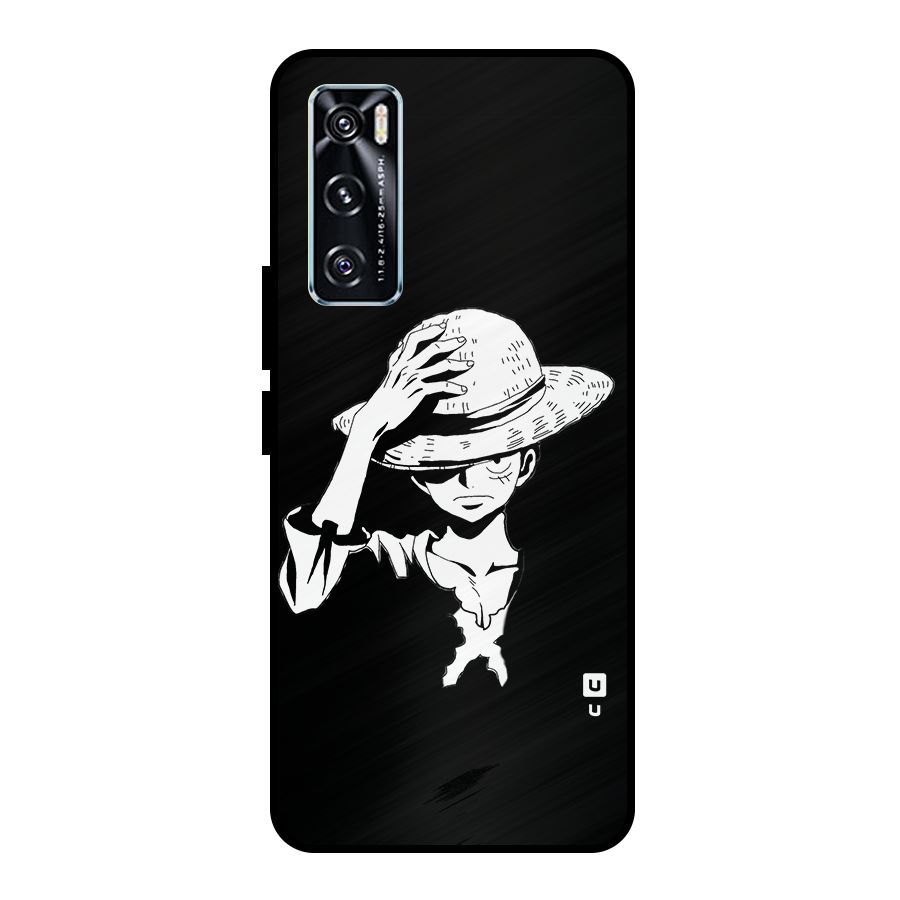 Anime One Piece Luffy Silhouette Metal Back Case for Vivo V20 SE