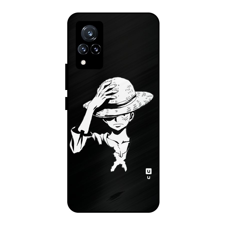 Anime One Piece Luffy Silhouette Metal Back Case for Vivo V21 5G