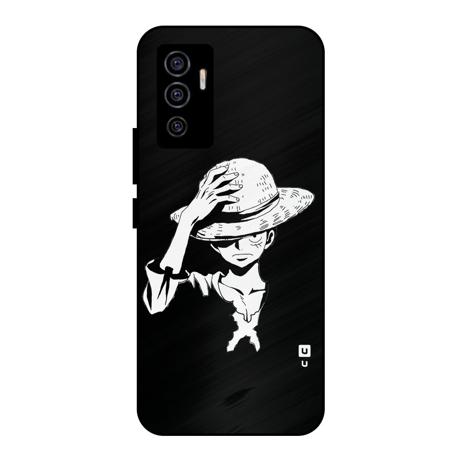 Anime One Piece Luffy Silhouette Metal Back Case for Vivo V23e